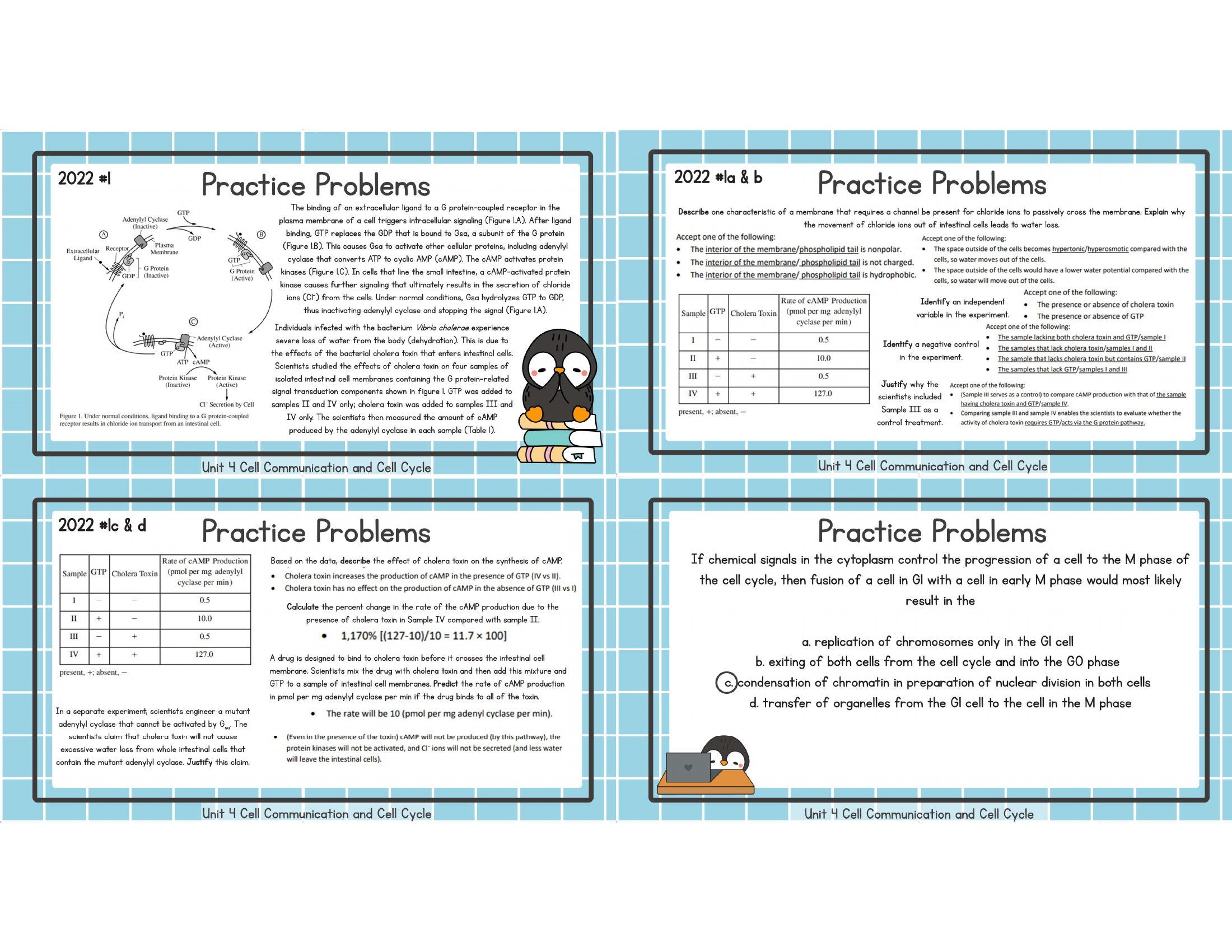 Unit 4 cholera practice problems study image